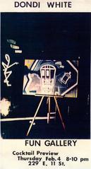 Card for Dondi White's exhibition at Fun Gallery, New York